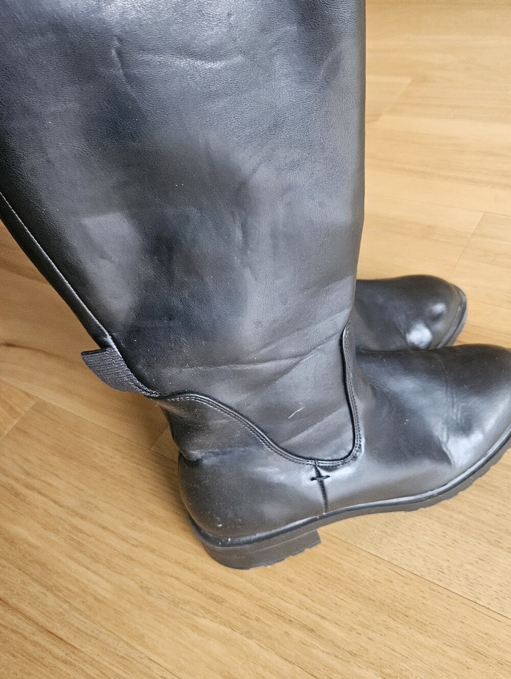 Amazon Essentials Black Tall Leather Boots